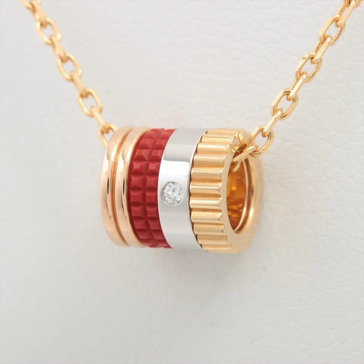 ブシュロン キャトル レッド ダイヤ ネックレス 750(YG×PG×WG) 5.4g