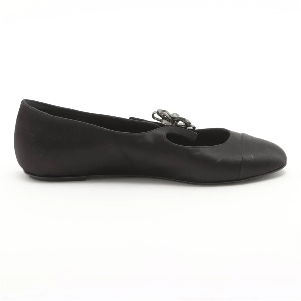 シャネル ココマーク サテン フラットパンプス 35 1/2