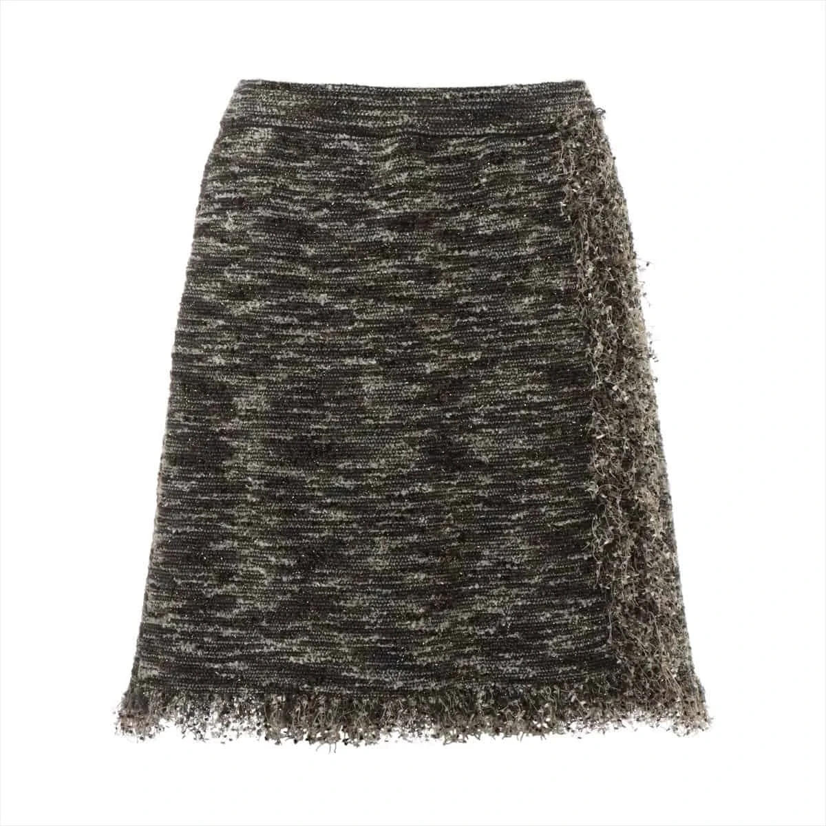 【良品】CHANELシャネルウールスカート　チャコールグレー シャネル(CHANEL)シャネル ツイードスカート ロングスカート