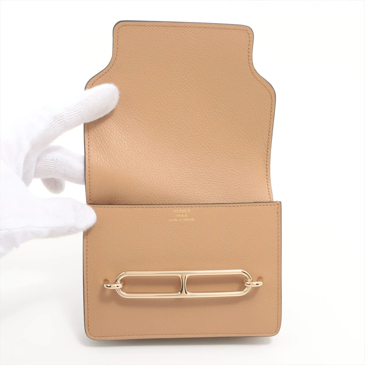 エルメス ルリ スリム エバーカラー 財布 ベージュ ゴールド金具 U