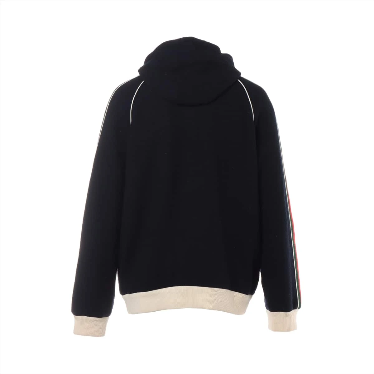 グッチ ウェブ ウール×ナイロン パーカー XXL メンズ ネイビー 673290 