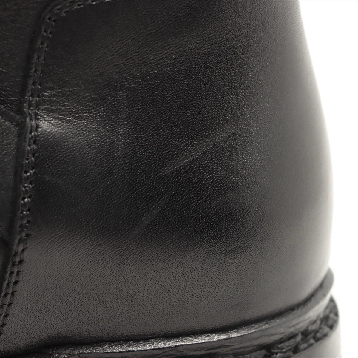 HERMES ブラック ダブルバックルシューズ 41 エルメス レザー ショートブーツ 41 メンズ ブラック A1841364