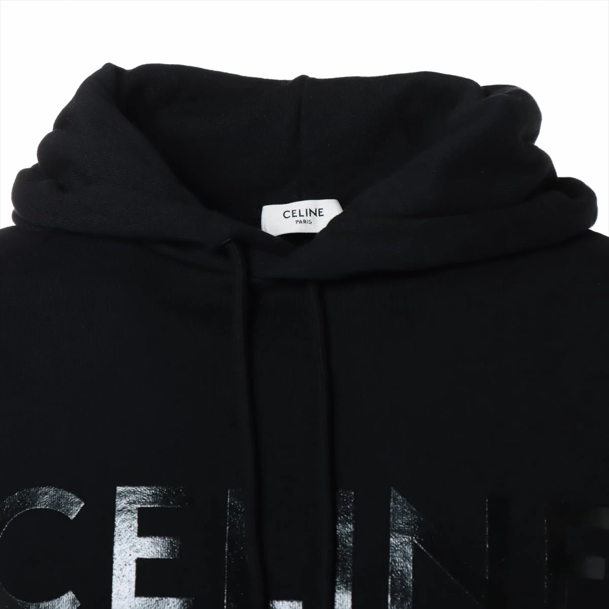 セリーヌ 22AW コットン パーカー XS メンズ ブラック 2Y969670Q