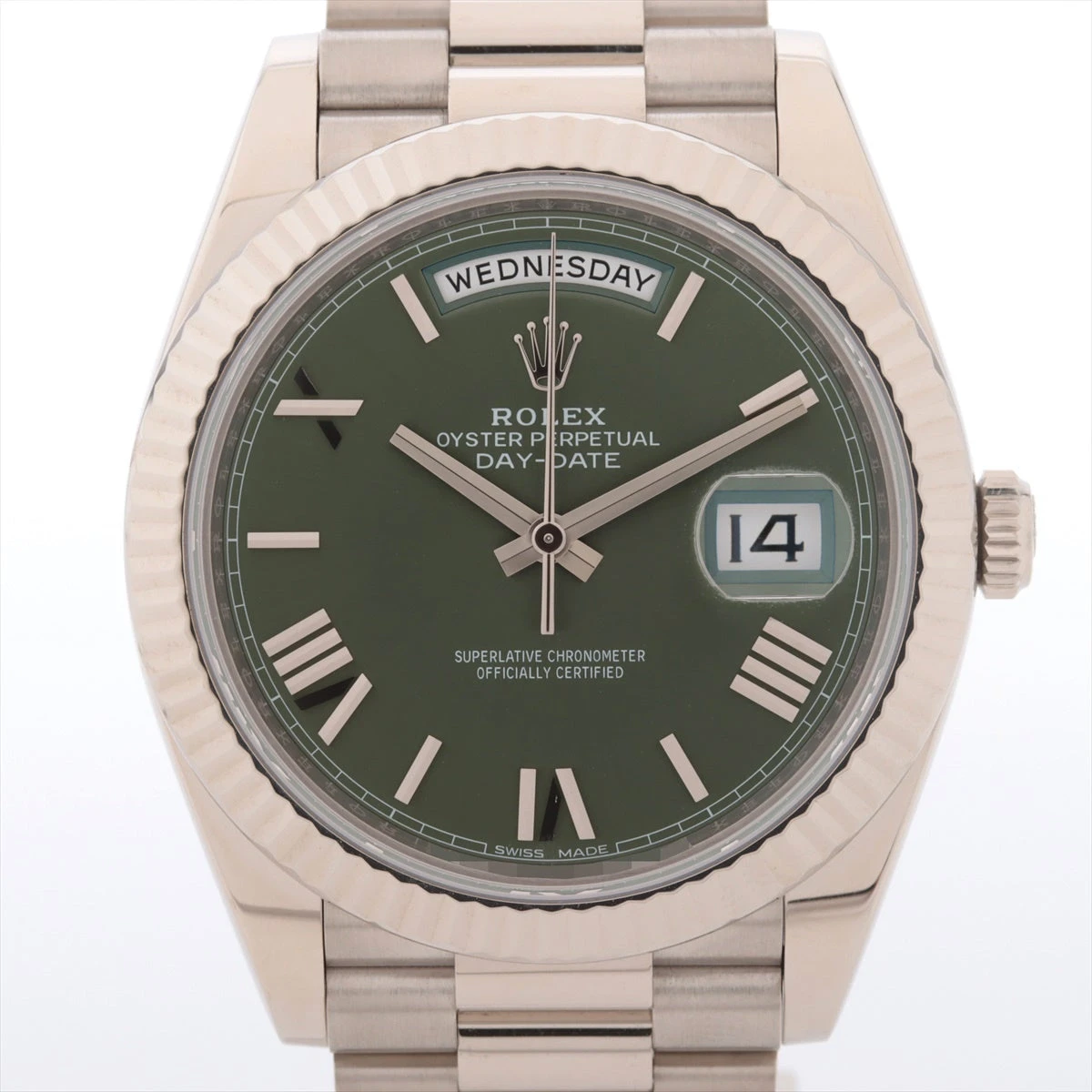 ロレックス デイデイト 228239 771W1781 WG AT グリーン文字盤 あまりごまなし