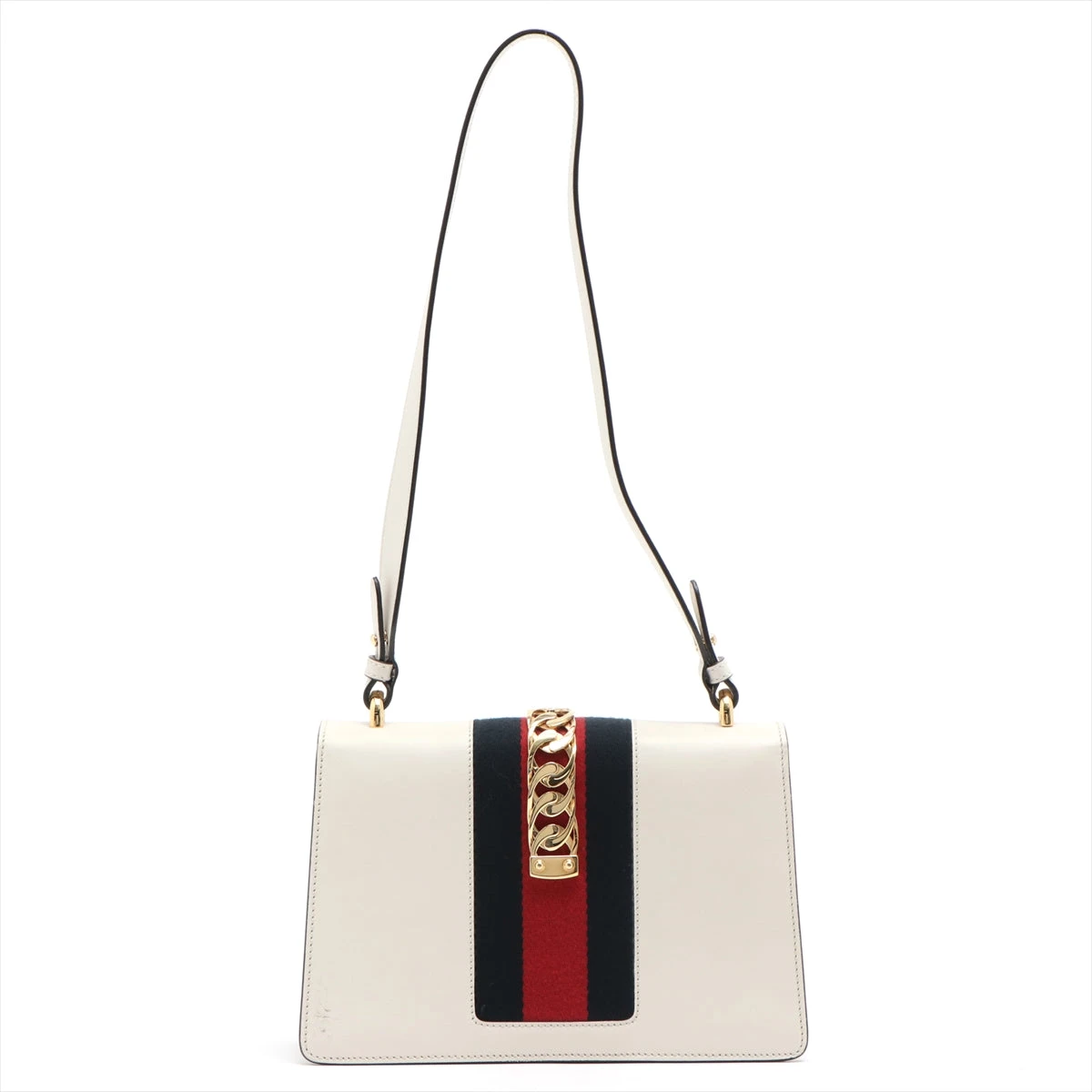 グッチ GUCCI シルヴィ ホワイトレザー ショルダーバック GUCCI グッチ シルヴィ ショルダーバッグ レザー ホワイト