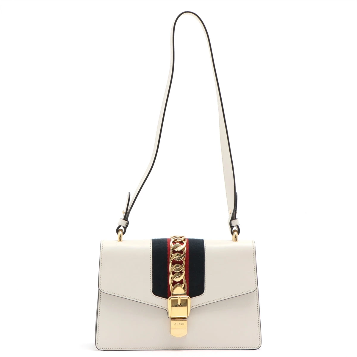 GUCCI ショルダーバッグ 421882 【ランク：A】 グッチ シルヴィ レザー ショルダーバッグ ホワイト 421882