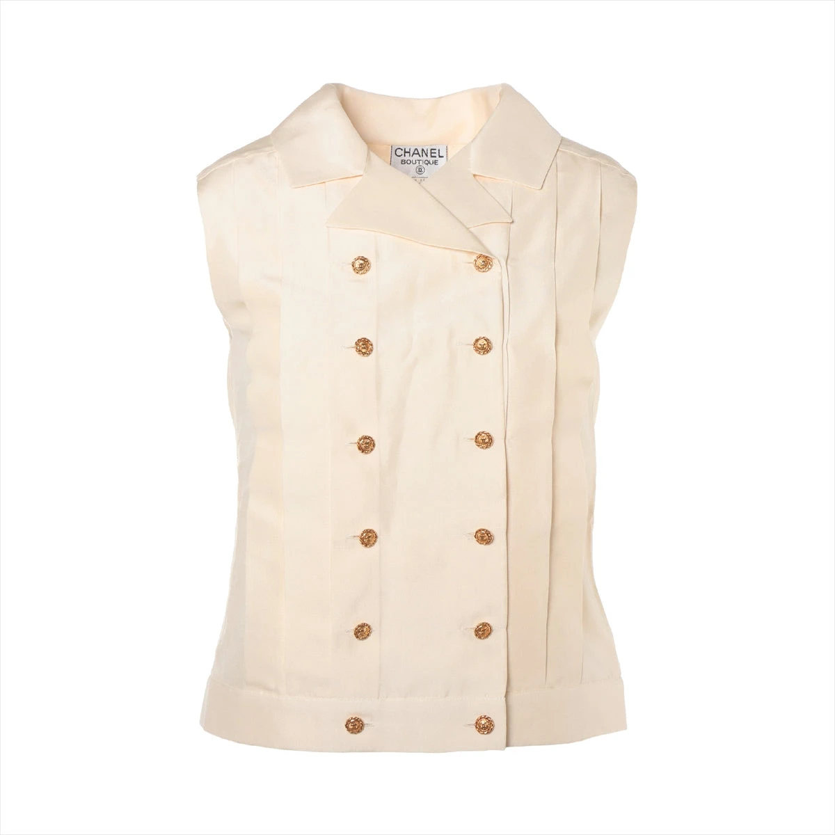 CHANEL シャネル ノースリーブ シルクシャツ ココボタン 【公式通販】