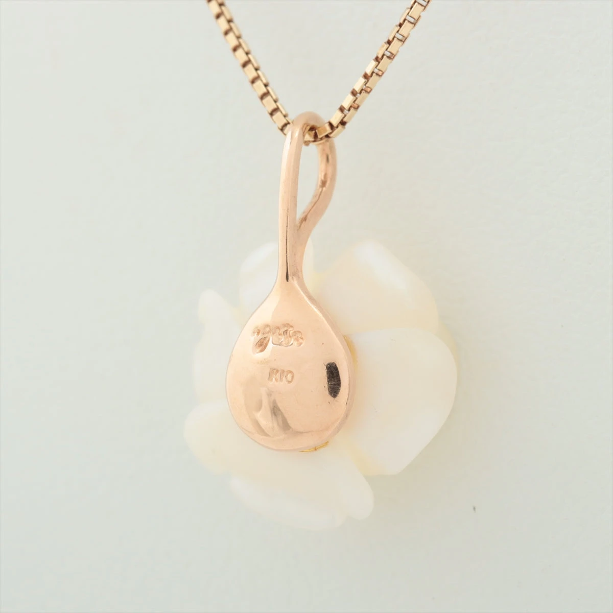 アガット バラ シェル ネックレス K10(YG×PG) 3.0g A1838849｜中古