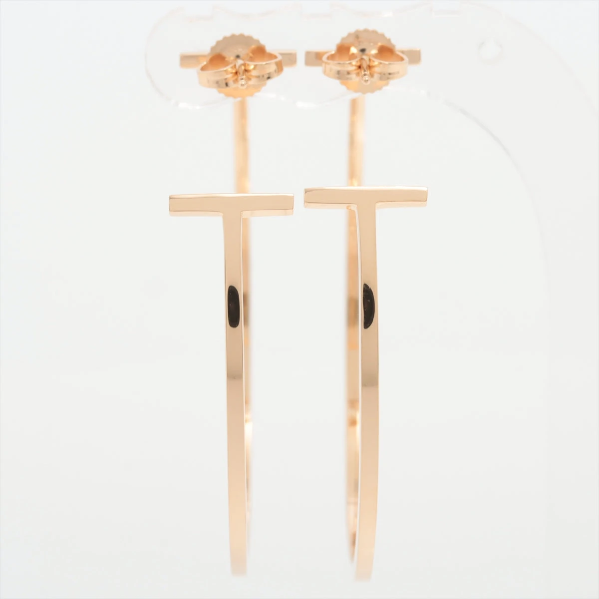 ティファニーT ワイヤーフープピアス ローズゴールド エクストララージ ティファニー Tワイヤー フープ ピアス 750(PG) 10.1g