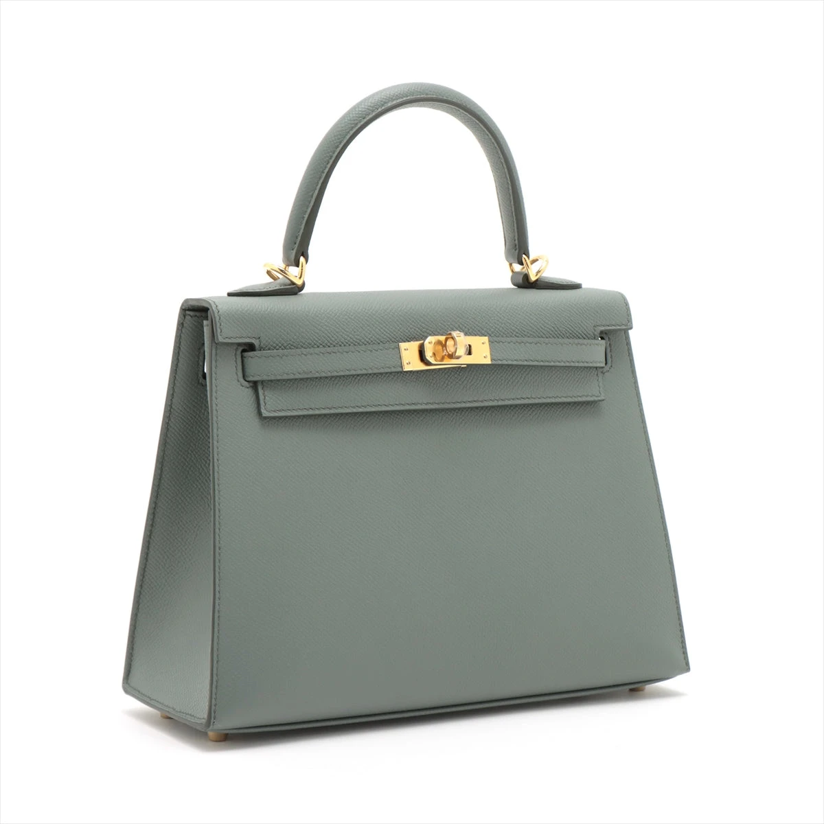 エルメス ケリー25 ヴォーエプソン ヴェールアマンド ゴールド金具 U