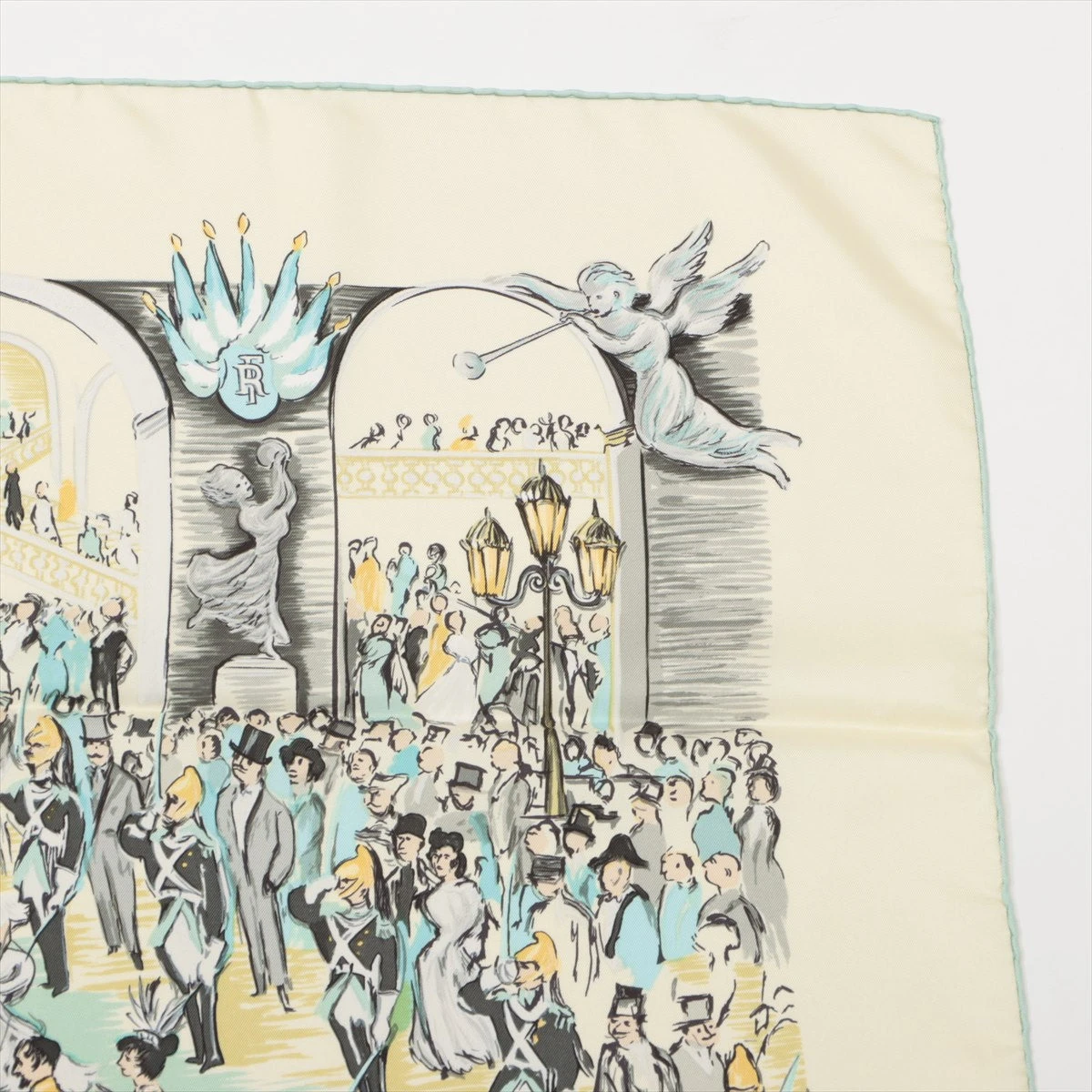 エルメス カレ90 SOIREE DE GALA スカーフ シルク イエロー