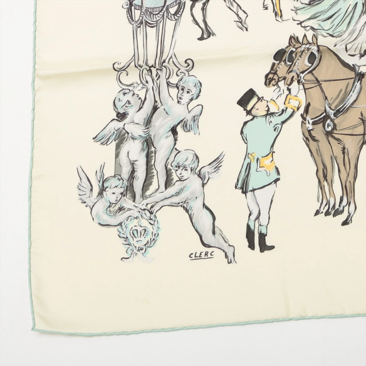 エルメス カレ90 SOIREE DE GALA スカーフ シルク イエロー