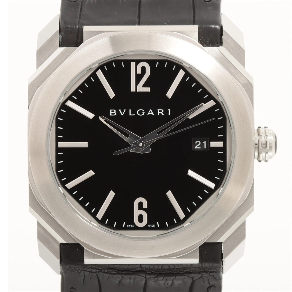 ブルガリ オクト ソロテンポ BGO38S SS×革 AT 黒文字盤 AP031558｜中古  