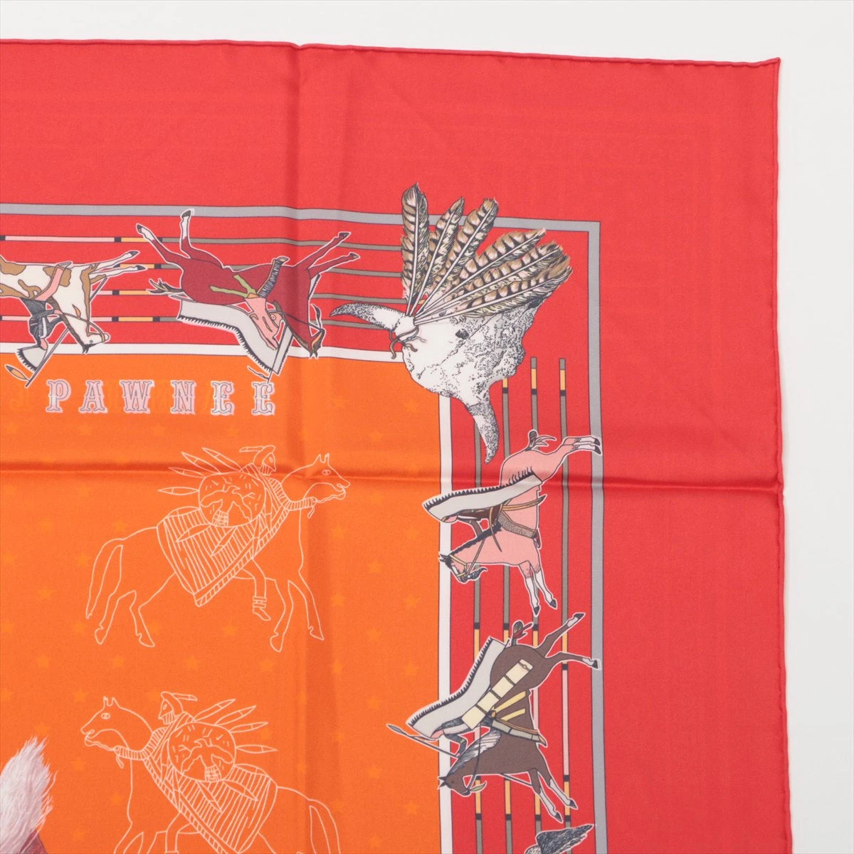 ✨超希少✨ HERMES エルメス カレ90 パウニー族の首長　王者の虎　シルク HERMES】【PANI LA SHAR PAWNEE】【フランス製】エルメス『カレ