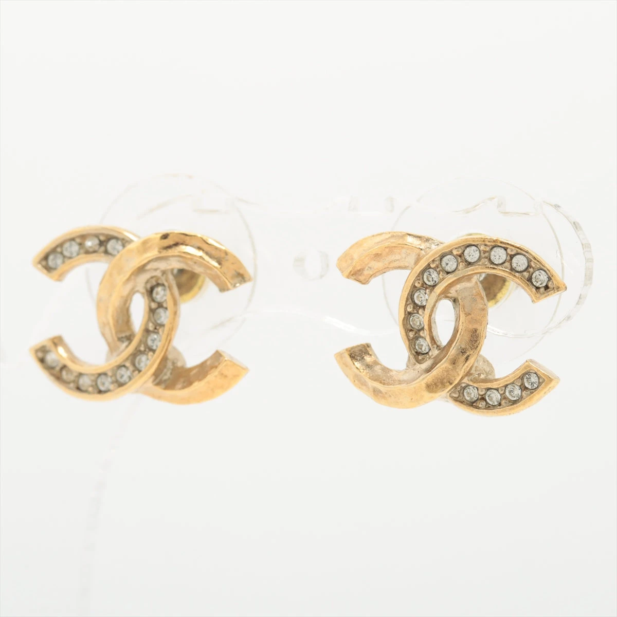 CHANEL - シャネル ココマーク ハーフラインストーンピアス C21