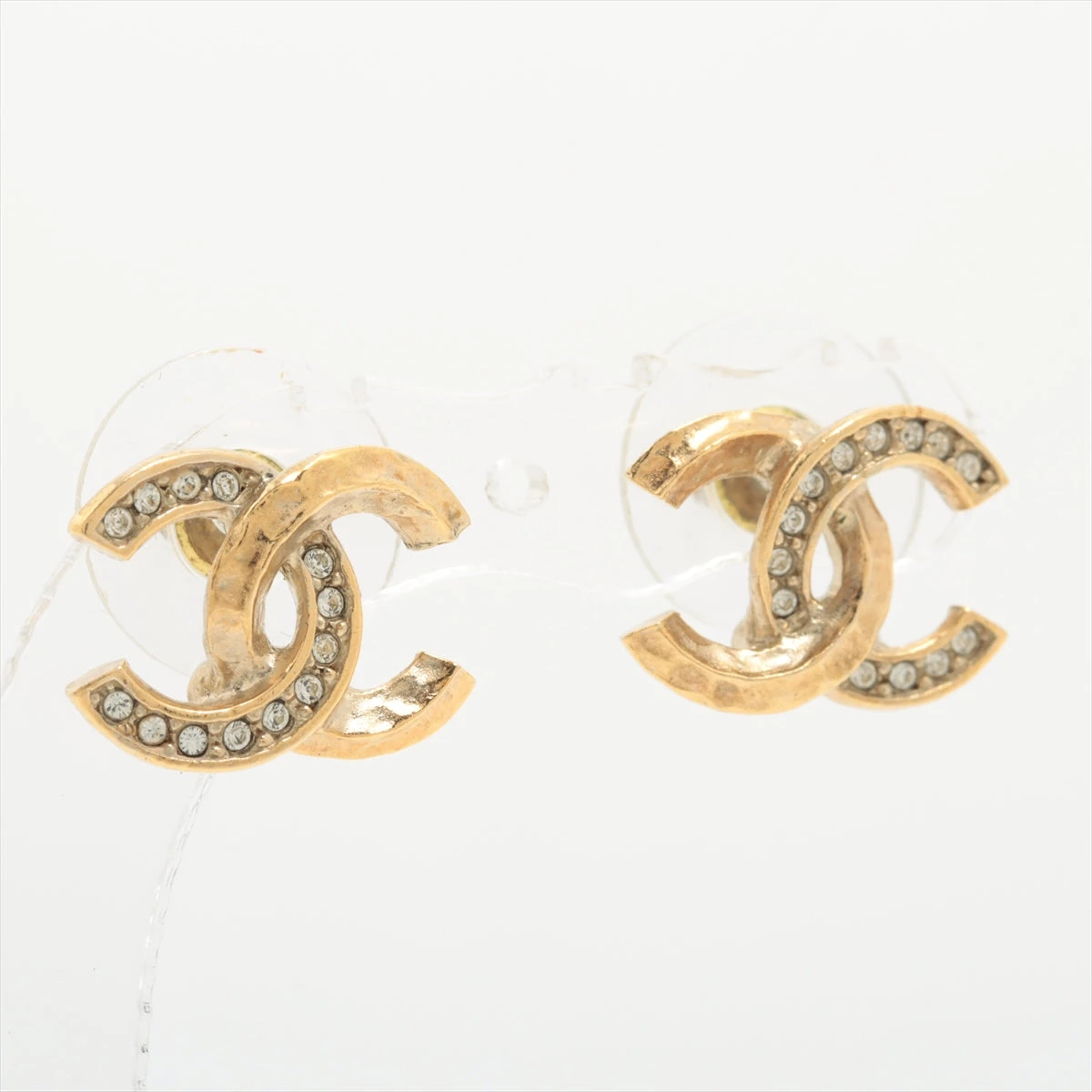 シャネル ココマーク C21K ピアス(両耳用) GP×ラインストーン ゴールド