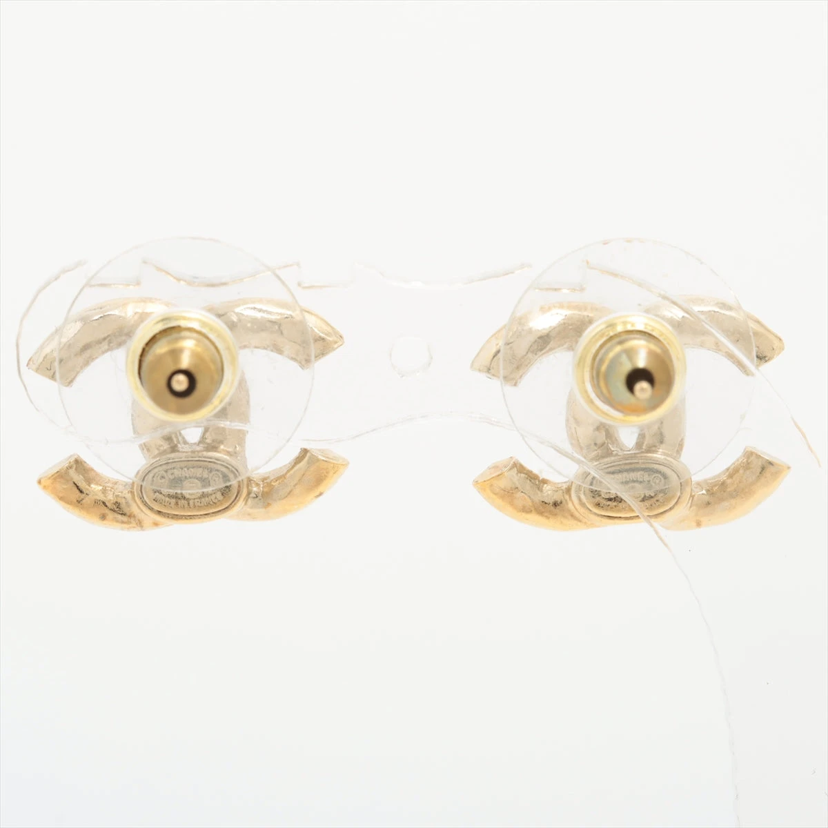 シャネル ココマーク C21K ピアス(両耳用) GP×ラインストーン