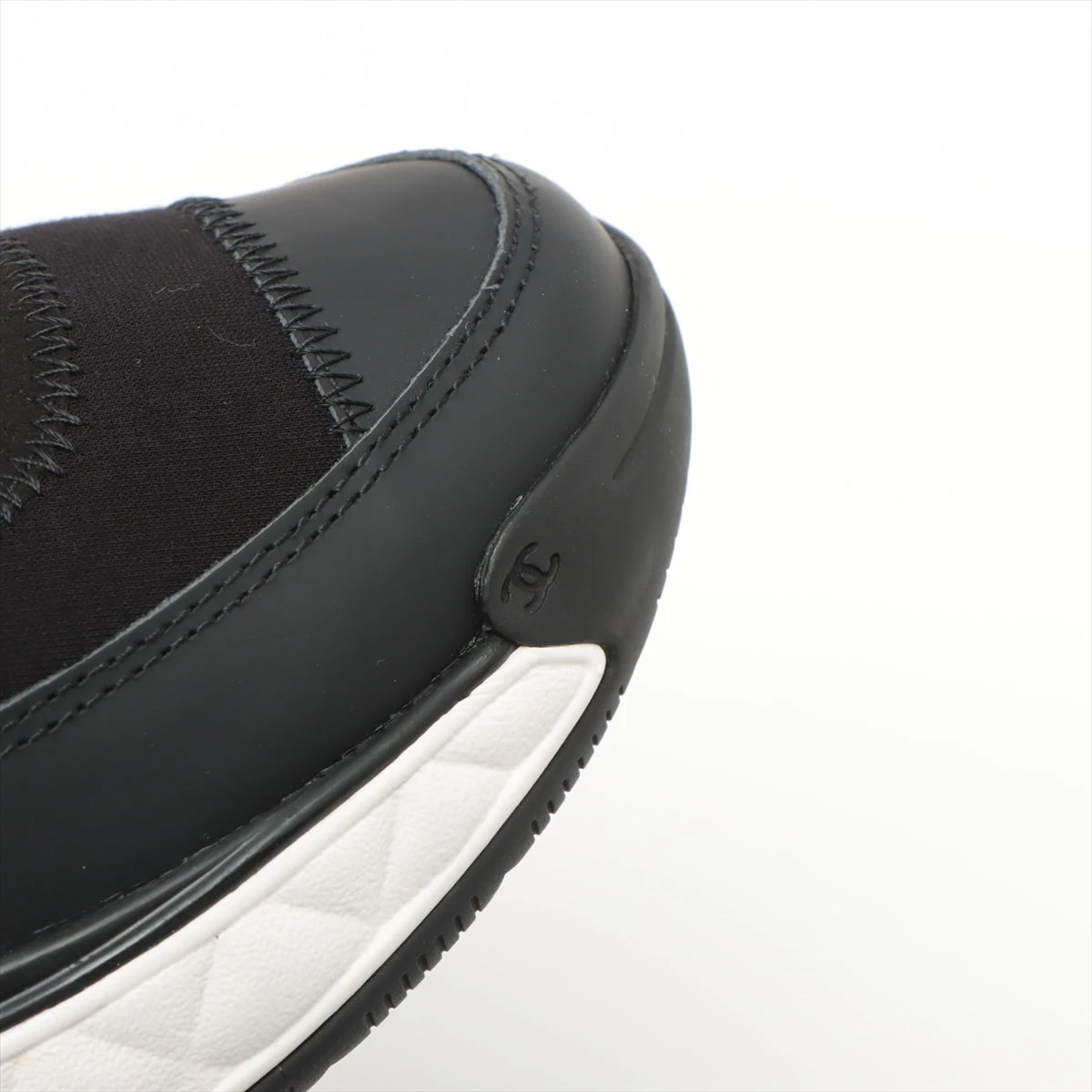 シャネル ココマーク ファブリック スニーカー 35 レディース ブラック