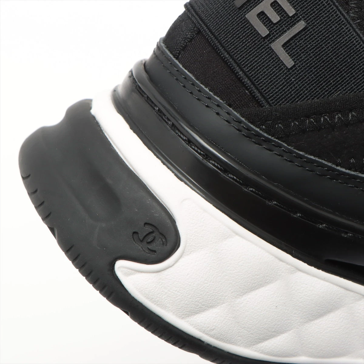 シャネル ココマーク ファブリック スニーカー 35 レディース ブラック