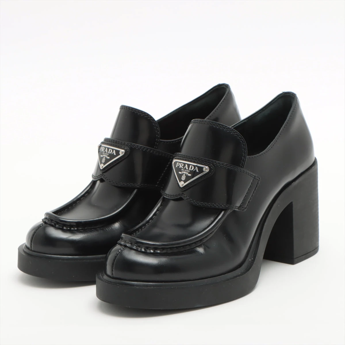 PRADA プラダ ローファー プレート ロゴ ブラック 36 1/2 PRADA プラダ ローファー プレート ロゴ ブラック 36 1/2 PRADA SPORT