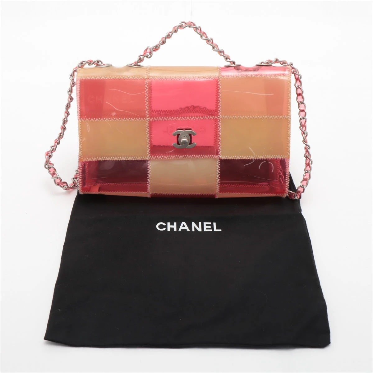 CHANEL シャネル ビニール チョコバー シングルフラップ チェーンショルダ ベージュ（シルバー金具）レディースバッグ ハイブランド【中古】【送料無料】 シャネル チョコバー ビニール シングルフラップ シングルチェーン