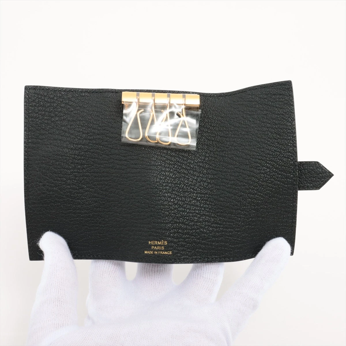 【美品】HERMES べアン 6連キーケース 黒 シルバー金具 シェブルミゾル 美品】HERMES べアン 6連キーケース 黒 シルバー金具