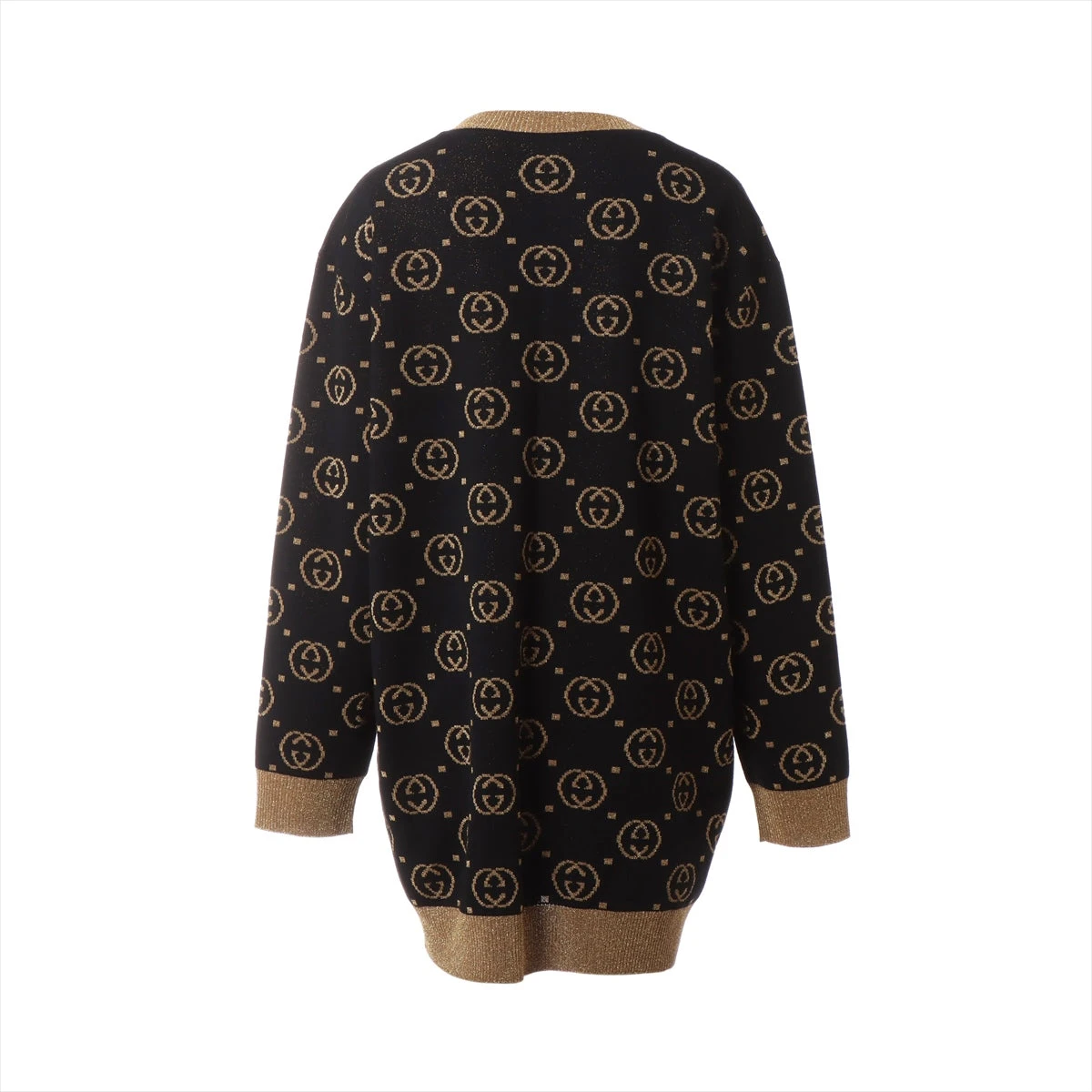 GUCCI グッチ GG柄　ゴールドラメ　カーディガン GUCCI - GUCCI グッチ ゴールドラメ入り ラメロゴカーディガンの