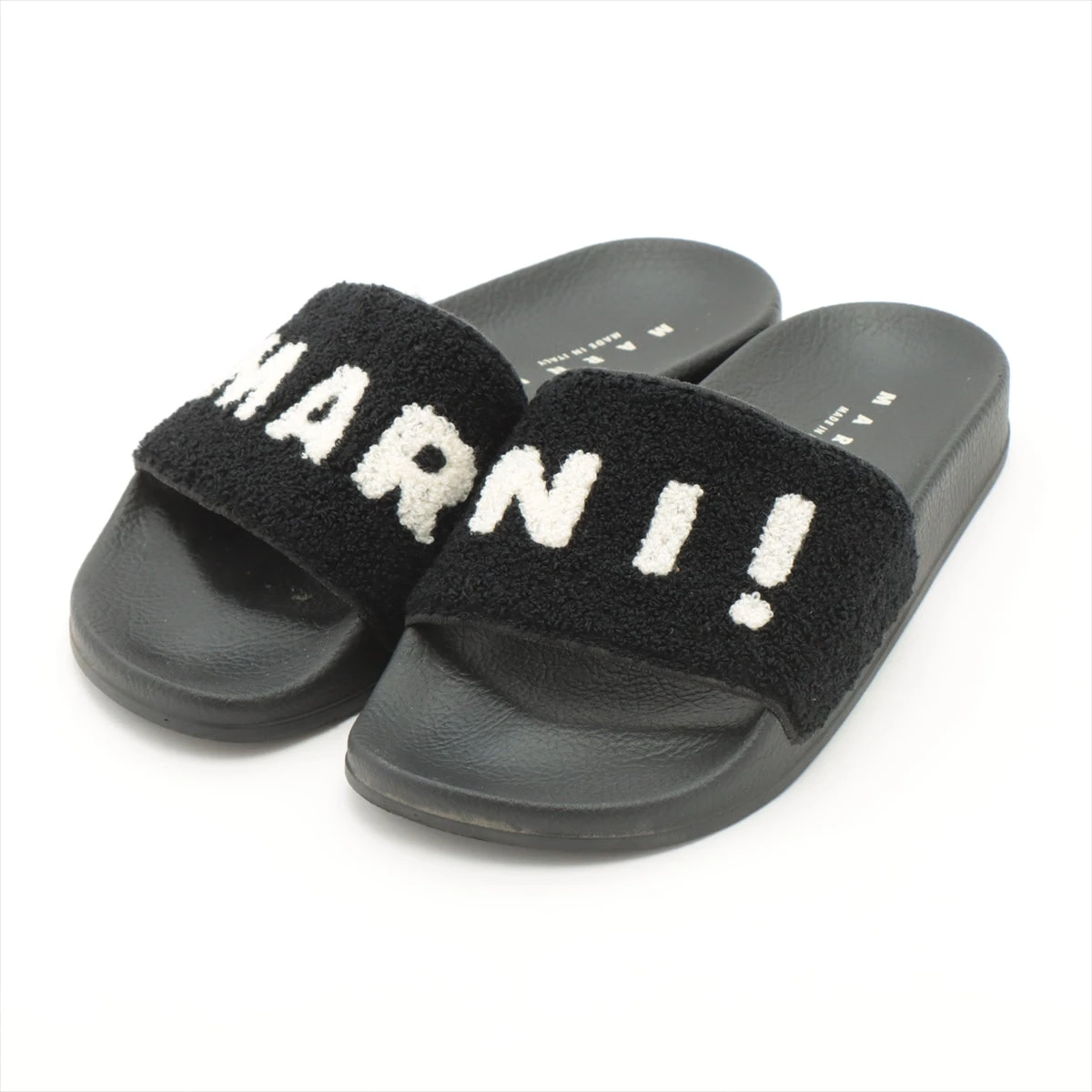 新品・未使用 マルニ サンダル コットン ポリエステル ホワイト ブラック マルニ MARNI サンダル サボ ブラック レディース MARNI