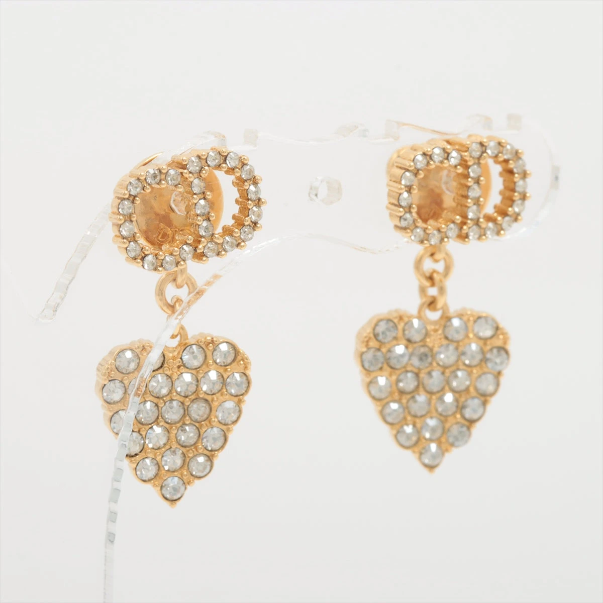 美品 Dior ピアス クレール ディー リュヌ CDロゴ ラインストーン 片耳 Christian Dior 【超美品】ディオール CLAIR D LUNE ピアス