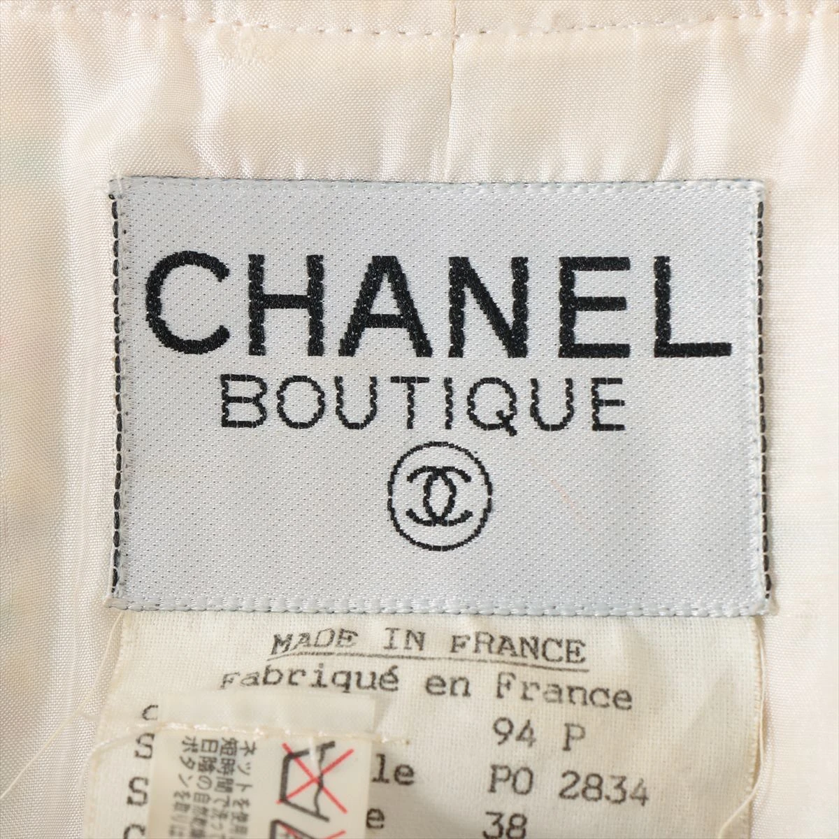 CHANEL シャネル　94P 38 ココマーク　金ボタン　コットン　ブラック シャネル ココボタン ウール コート 38 レディース ブラック