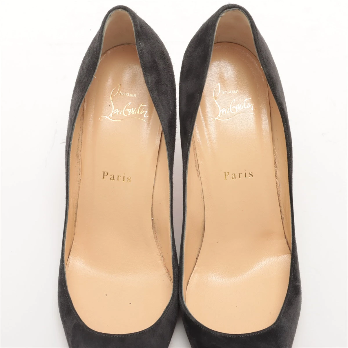クリスチャンルブタン レザー×スエード パンプス 38 1/2 レディース