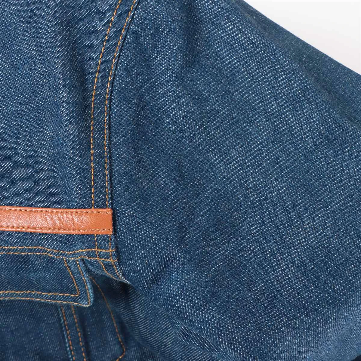 グッチ ホースビット コットン デニムジャケット 48 メンズ ネイビー