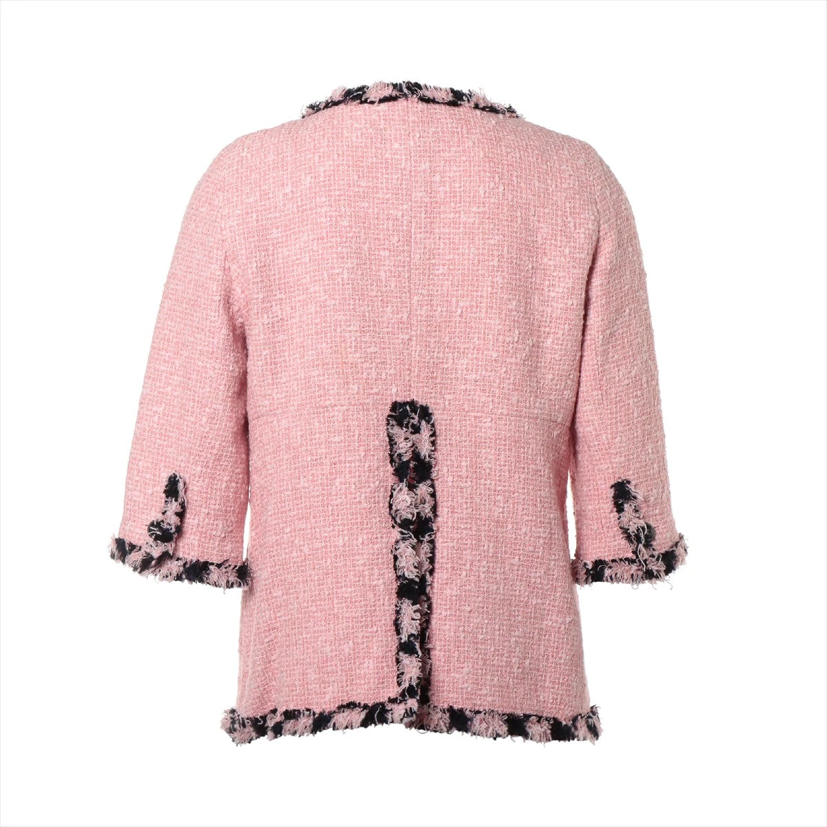 ［極上品］王道　シャネル　ツイード　ノーカラージャケット　07P 42サイズ CHANEL】シャネル『ツイード ノーカラージャケット size42