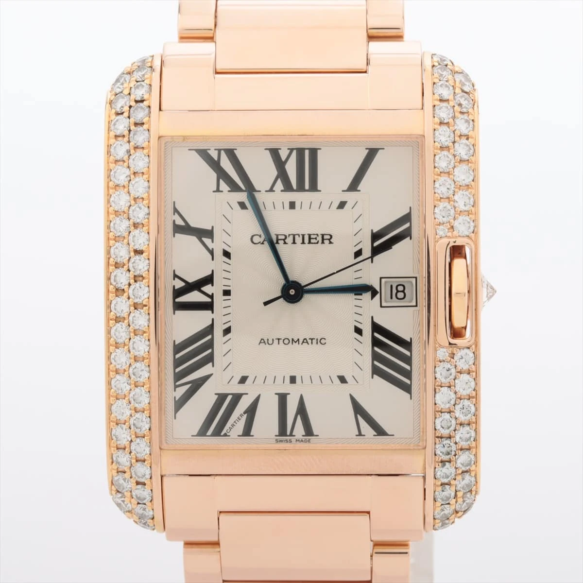 カルティエ タンクアングレーズLM WT100004 PG AT シルバー文字盤