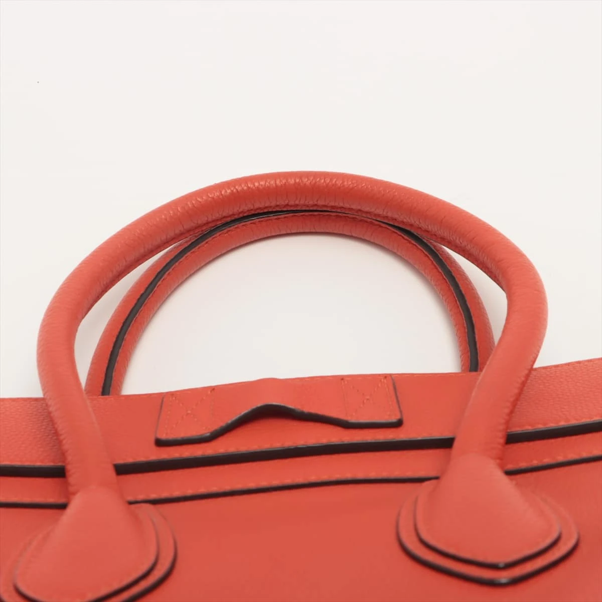 セリーヌ ラゲージ ミニショッパー ハンドバッグ レッド レザー CELINE 中古品 セリーヌ ラゲージ ミニショッパー ハンドバッグ