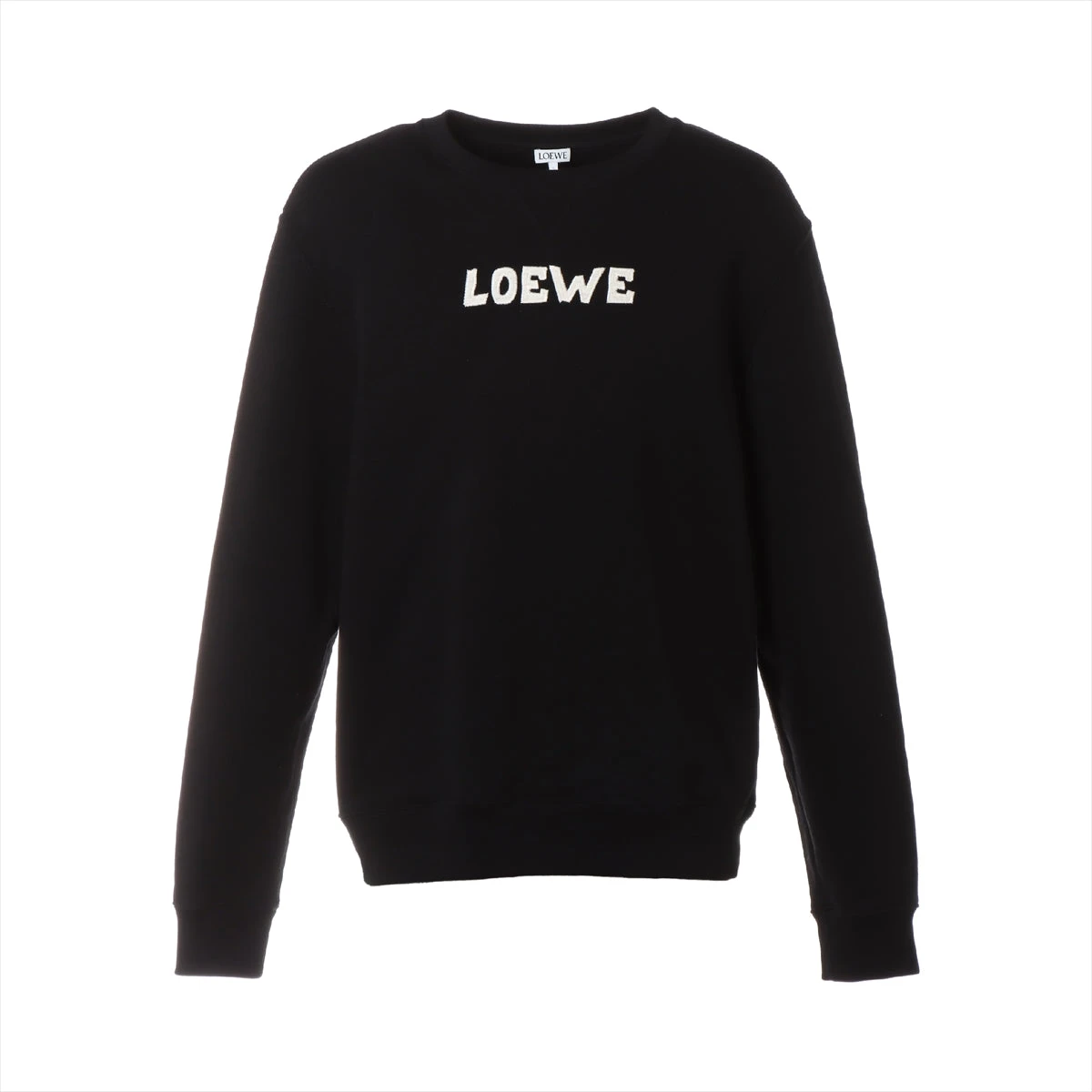ロエベ 23SS コットン スウェット XL メンズ ブラック エンブロイ