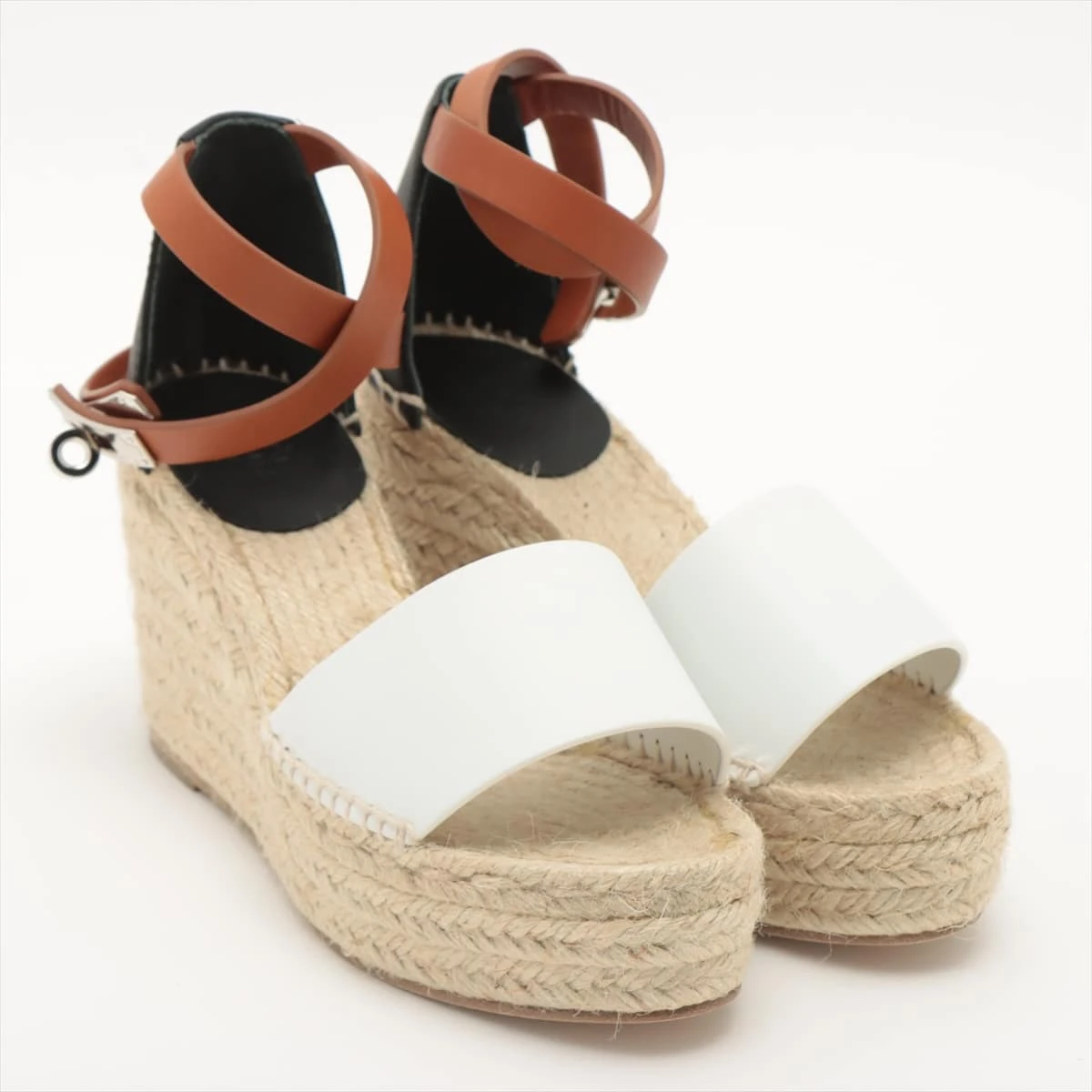 HERMES ヴィトン サンダル エルメス エルメス ティヴォリ レザー ウェッジソールサンダル 36 レディース