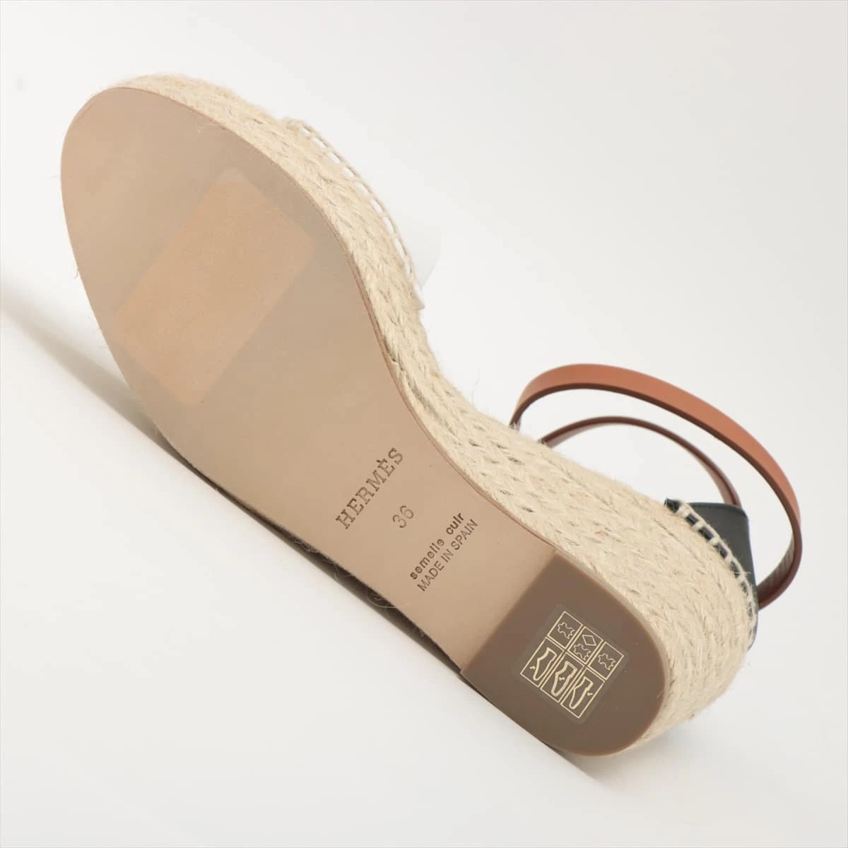 エルメス　サンダル　ティポリ　36 エルメス ティヴォリ レザー ウェッジソールサンダル 36 レディース