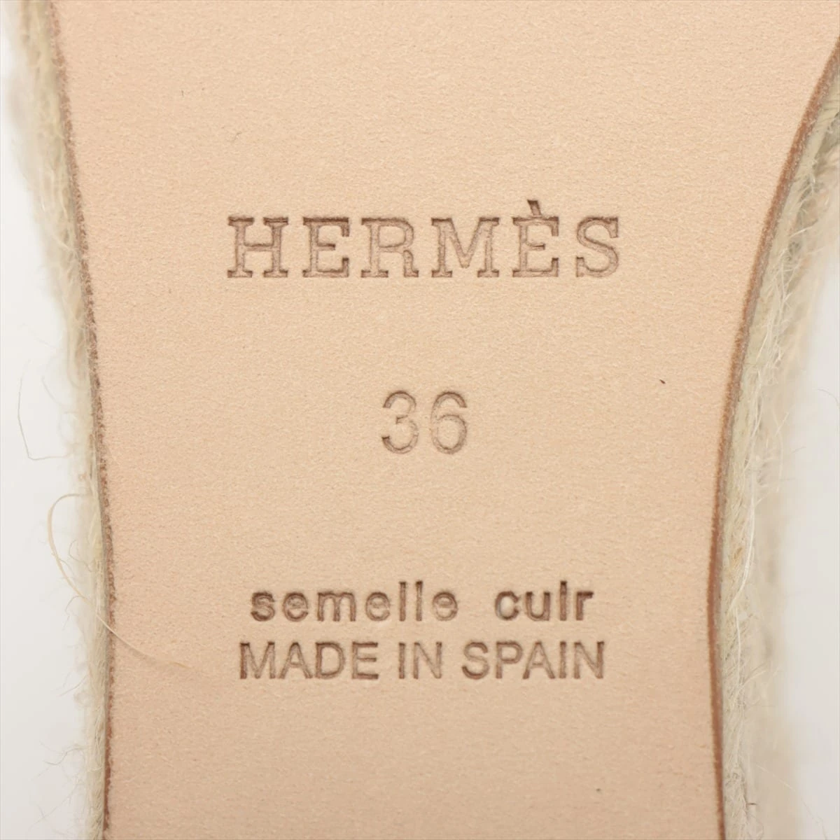 エルメス ティヴォリ レザー ウェッジソールサンダル 36