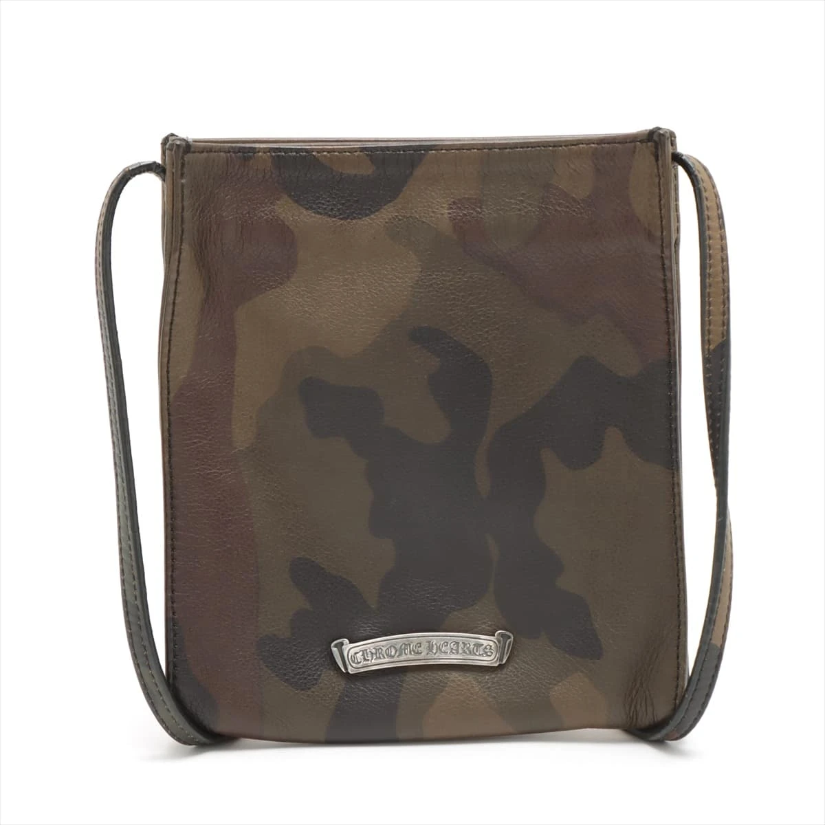 クロムハーツ ショルダーバッグ レザー×925 カモフラ 3クロスパッチ