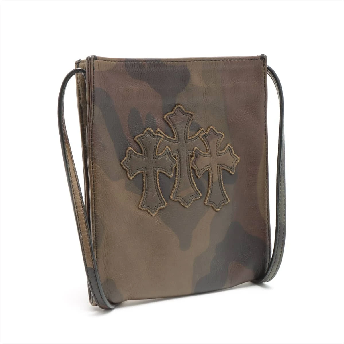 クロムハーツ ショルダーバッグ レザー×925 カモフラ 3クロスパッチ