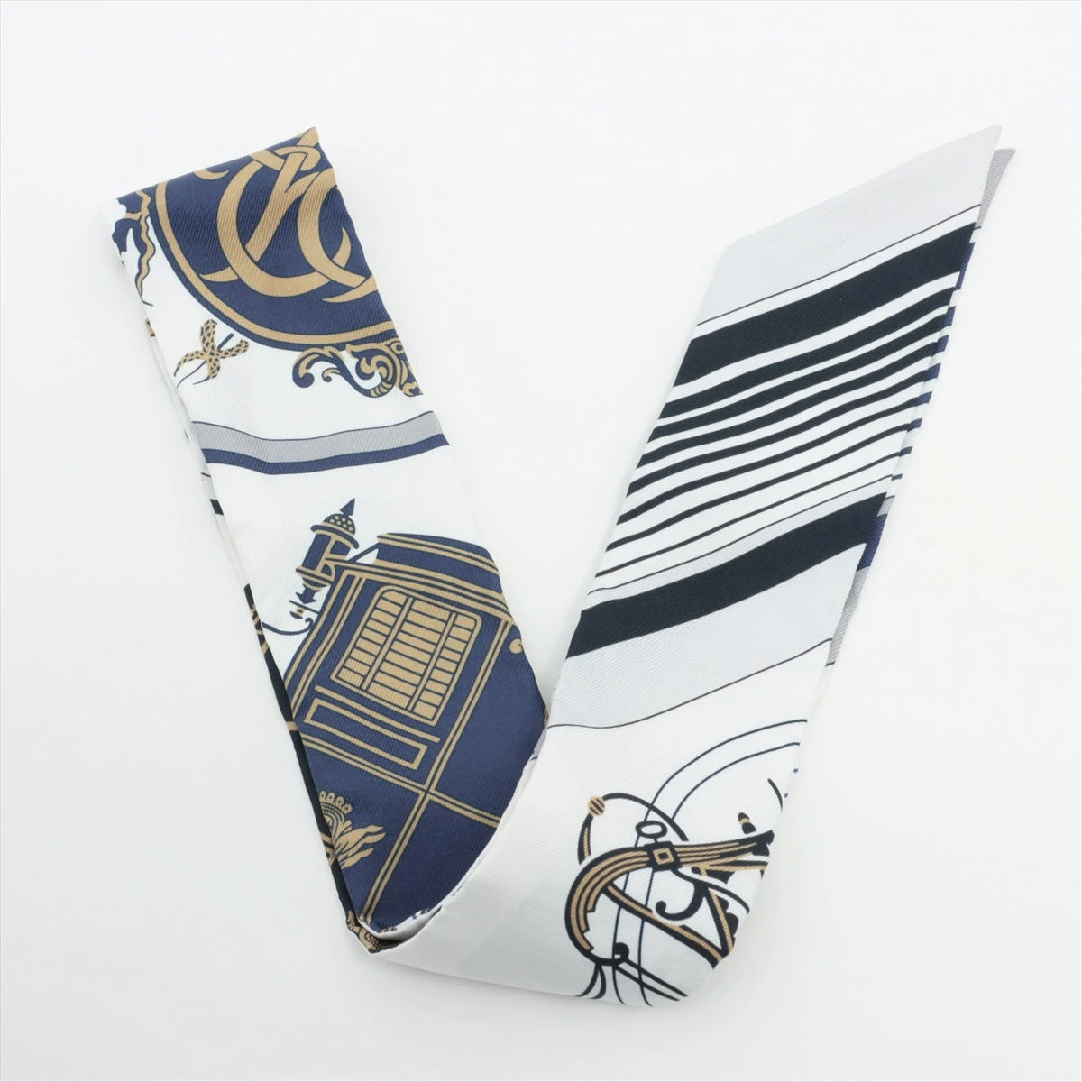 エルメス　ツイリー　ネイビー、ブラック　シルクスカーフ 楽天市場】【LaGアウトレット】HERMES エルメス Twilly Scarf