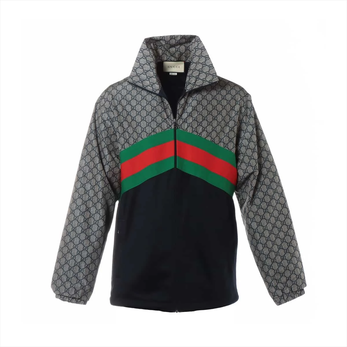 グッチ GGスプリーム ナイロン ジャケット S メンズ グレー