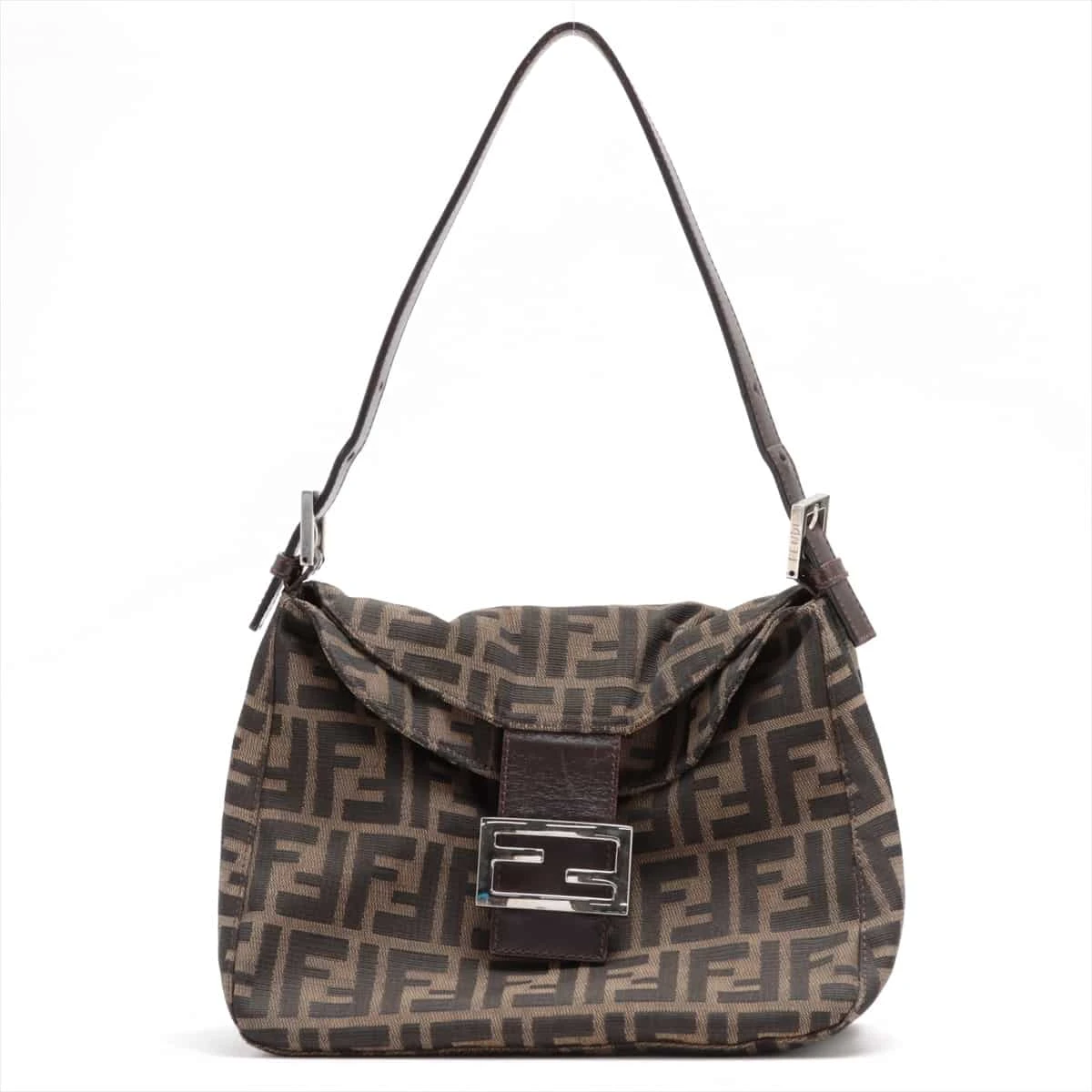 フェンディ ズッカ マンマバケット キャンバス×レザー ショルダー