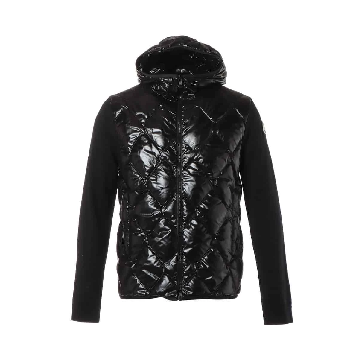 極美品 モンクレール ワンピース ロゴ総柄 ナイロン切替 プリーツ 黒 キッズ 大人もOK MONCLER 2023/24秋冬新作 ロゴ付きワンピース 12A/14A