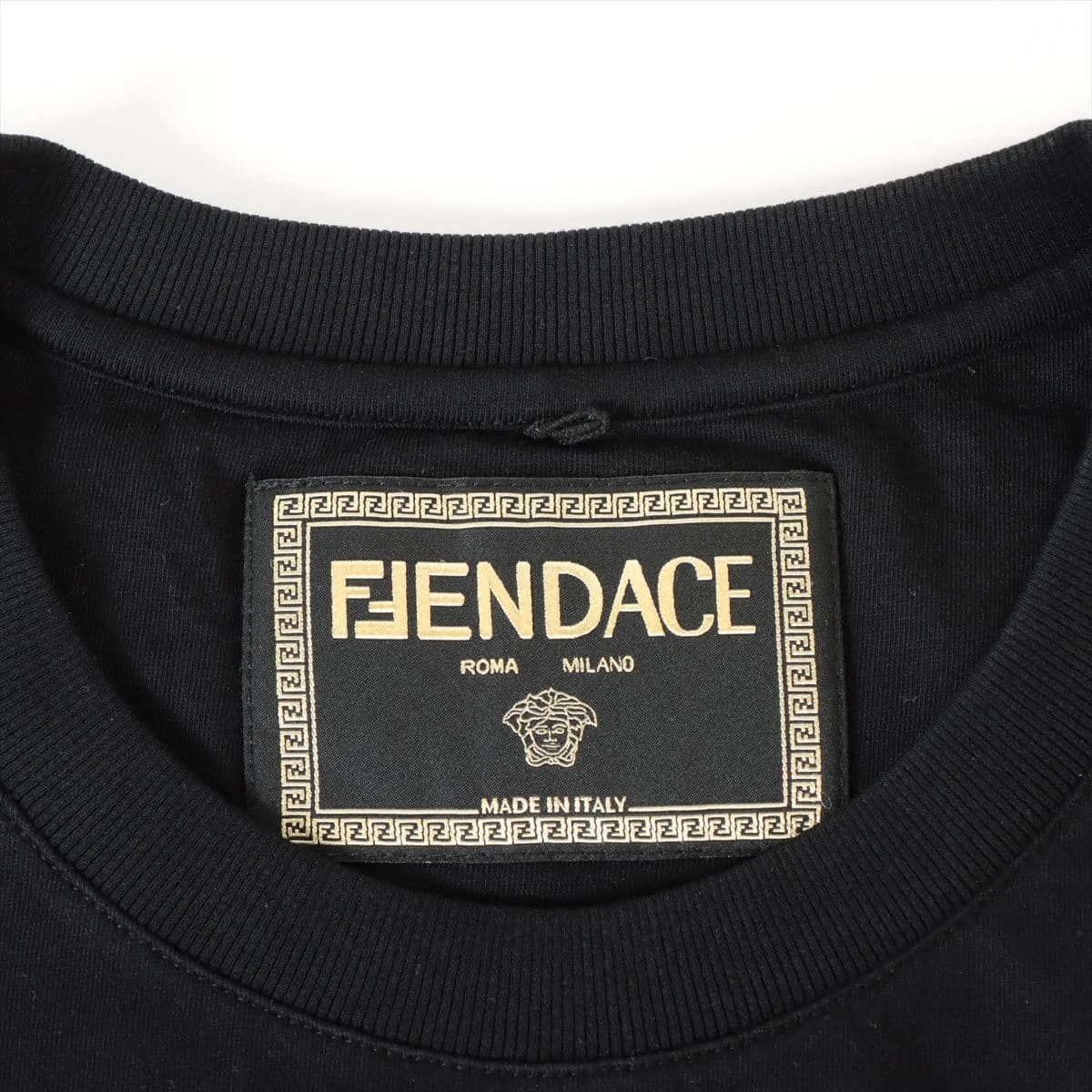 ヴェルサーチ　KITHコラボ　Tシャツ　メデューサ　ロゴ　総柄　M相当　コットン VERSACE ヴェルサーチェ メデューサプリント Tシャツ *BLACK