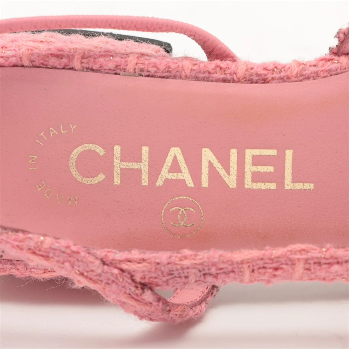 CHANEL サイズ表記「34」22センチ程度　ロゴ　レザー　ミュール CHANEL シャネル ミュール サンダル レディース 36ハーフ