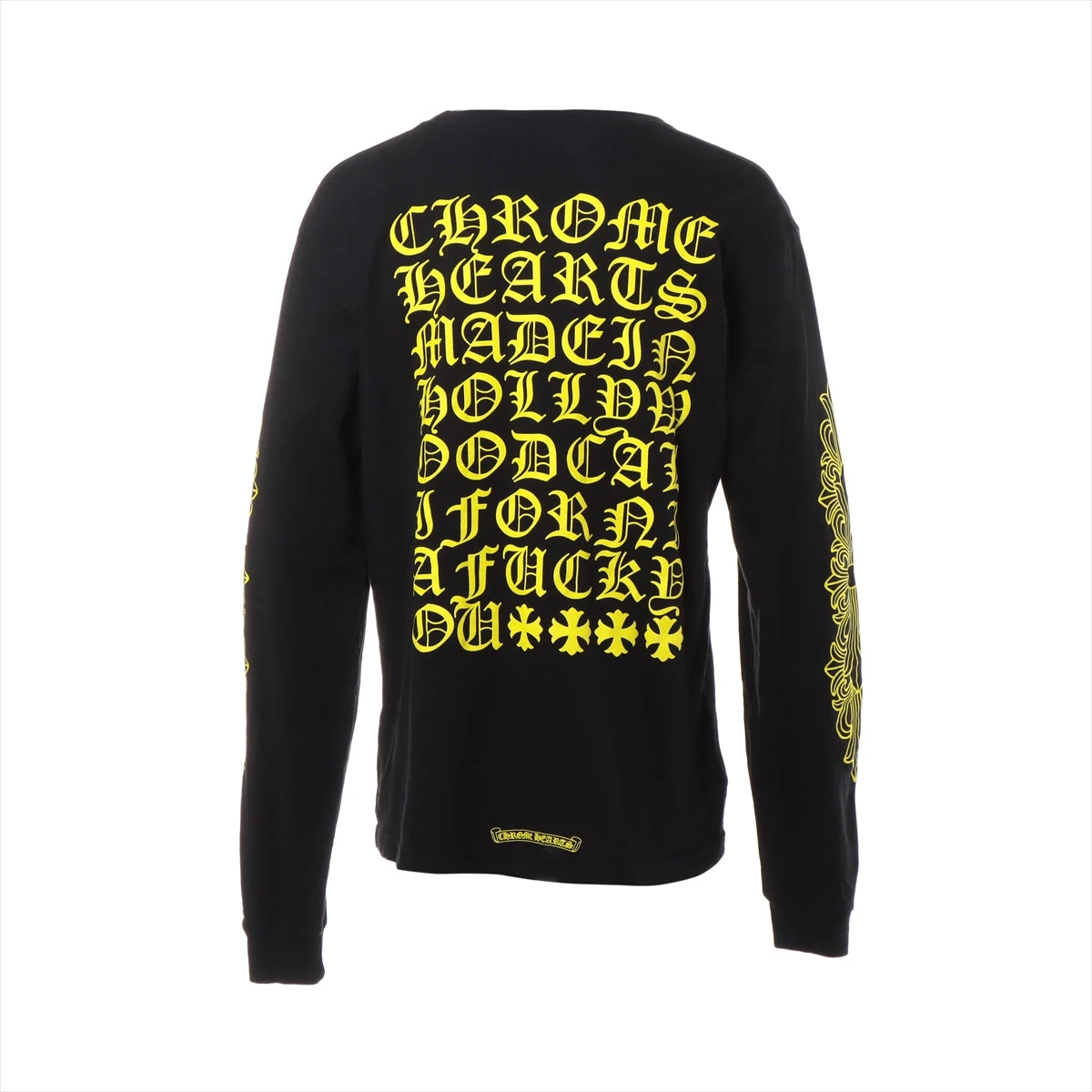 クロムハーツ ロングTシャツ コットン L ブラック×イエロー ホース  