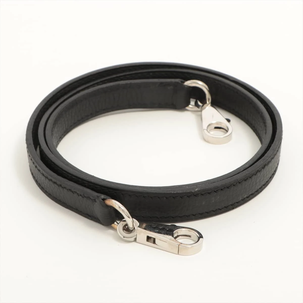エルメス HERMES レザー レザー×ファブリック - 黒 ショルダーバッグ 