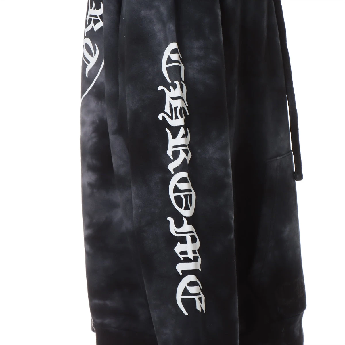 送料込【CHROME HEARTS】ホースシューパーカー ブラックタイダイ クロムハーツ パーカー コットン L ブラック タイダイ ホース